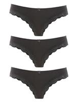 Lascana Brasil-slip met fijne kant (3 stuks)