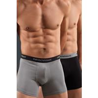 Armani Basis 2-pack Boxershorts Grijs / Zwart