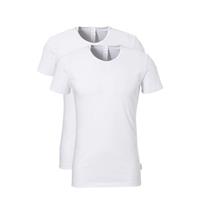 Men Basic T-shirt (set van 2) wit