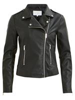 Biker-tyylinen Imitatieleren Jack Dames Zwart