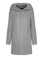 Vero Moda Kurzmantel, Kapuze, Reißverschluss, meliert, für Damen, hellgrau