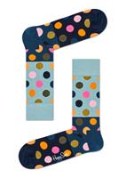 Happy Socks Big Dot Block Sokken, Donkerblauw/Oranje