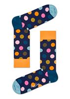 Happy Socks Big Dot Sokken, Donkerblauw/Oranje