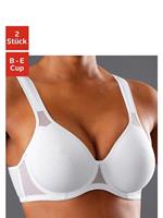 Petite fleur T-shirt-bh met beugel en netinzetten, basic dessous (Set van 2)