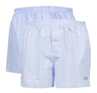 Hugo Boss Boxers wijd 2-pack blue ruit-streep