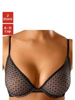 Petite fleur T-shirt-bh met beugel van transparant materiaal, dessous (Set van 2)
