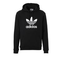 Adidas Kapuzenshirt "Trefoil", Logo Print, Kängurutasche für Herren, schwarz, S, S