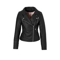 ONLY imitatieleren bikerjack zwart