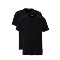 Ceceba 2-pak heren Ondershirts - Grote maten - Ronde hals - Heren T-shirt, wit en zwart