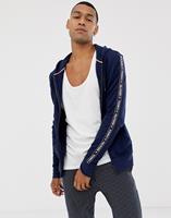 Tommy Hilfiger - Authentic - Hoodie met rits en logotape opzij in marineblauw - Marineblauw