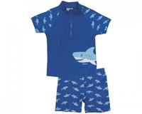 Playshoes tweedelige zwemsuit Haai Blauw-122-128