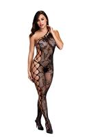 bacilingerie Baci Lingerie - Off the shoulder bodystocking - Zwart