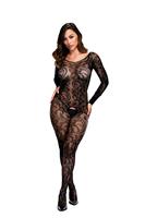 Baci Lingerie Baci - Longsleeve Crotchless Bodystocking One Size