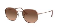 Ray Ban Hexagonal flat lenses Heren Sunglasses Gläser: Bruin, Frame: Brons-koper - RB3548N 9069A5 48-21