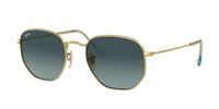 Ray-Ban Hexagonal RB3548N Zonnebril - Hoekig Goud - Glazen met sterkte beschikbaar