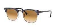 Ray-Ban Ray Ban Clubmaster fleck Uniseks Sunglasses Gläser: Bruin, Frame: Zwart - RB3016 125651 49-21