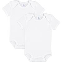 SANETTA Baby Rompers 1/4 mouw wit 2 stuks