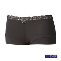 Avet kanten boxershort dames 38832 - Dames onderbroek - kanten ondergoed -badstof kruisje - wit en zwart