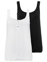LASCANA Tanktop (2er-Pack) mit modisch geflochtenen Trägern