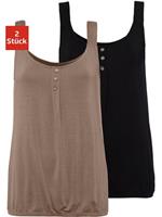 Lascana Strandtop Met gevlochten bandjes van zachte viscose-stretch (Set van 2)