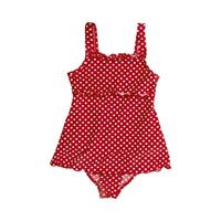 Badpak met uv-bescherming rood-wit - Rood - - Meisjes