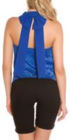 Sexy Neck Top 2 layer with bow Royalblue