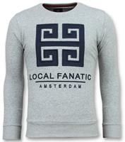 Local Fanatic Greek Border - Leuke Sweater Mannen - 6350G - Grijs