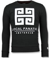 Local Fanatic Greek Border - Leuke Sweater Heren - 6350Z - Zwart