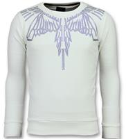 Local Fanatic Eagle Glitter - Merk Sweater Heren - 6340W - Wit