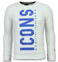 Local Fanatic ICONS Vertical - Coole Sweater Heren - 6353W - Wit