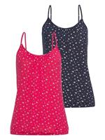 Lascana Top met spaghettibandjes Met aanrimpeling bij de hals (Set van 2)