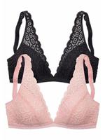 Petite fleur Bralette-bh Lingerie zonder beugels van kant (Set van 2)