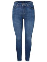 PIECES Cropped Slim Fit Jeans Dames Blauw