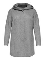 Curvy Tussen Lange Jas Dames Grijs