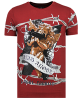 Local Fanatic Bad Angel - Funny T shirt Heren - 6318B - Bordeaux