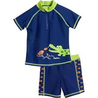 Playshoes Schwimmanzug Krokodil mit UV-Schutz dunkelblau Gr. 74/80 Jungen Baby