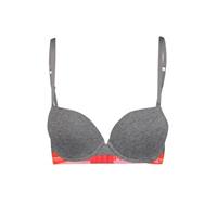 T-shirt Bra 1-pack Hang Grey melange / neon red-B70