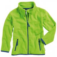Playshoes fleece jasje uni contrast groen