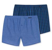 Schiesser Boxers met ruit blauw 2-pack