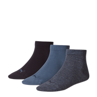Puma Quarter Plain Socks 3-PACK blau Größe 43-46
