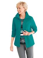 Casual Looks Fleece-Jacke mit Wiener Nähte vorne