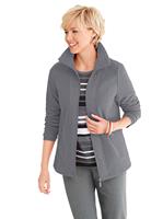 Casual Looks Fleece-Jacke mit Wiener Nähte vorne