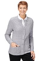 Classic Basics Strickjacke mit schön gestaltetem Ajourmuster im Vorderteil