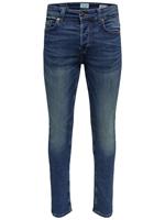ONLY & SONS Slim-fit jeans in middenblauwe wassing