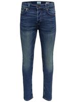 Slim-fit jeans in middenblauwe wassing