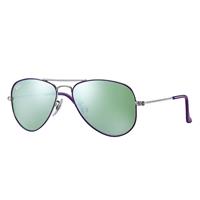 Ray Ban Aviator junior Uniseks Sunglasses Gläser: Groen, Frame: Zilver - RJ9506S 262/30 52-14