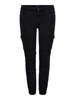 Cropped Fit Cargo Broek Dames Zwart