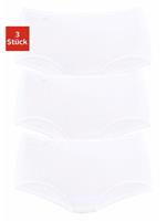 Sloggi Midi-Slip, 3er-Pack, Baumwolle, für Damen, weiß