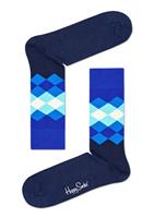 Happy Socks Faded Diamond Sokken, Blauw