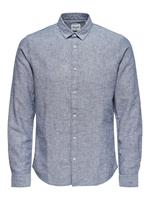 Only & Sons Slim fit linnen overhemd met kentkraag, model 'CAIDEN'